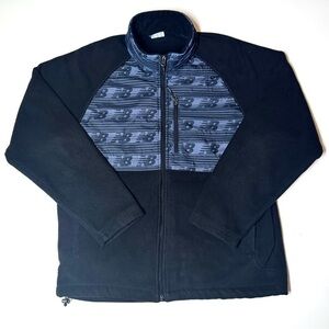 New Balance Mens Black Zip Front Fleece Warm Jacket Size- Large